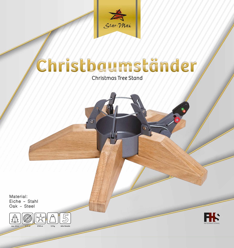 Star-Max H250 Christbaumständer Alpen 48cm Weihnachtsbaumständer 2,5m Baumhöhe