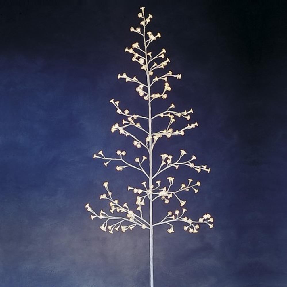 Lichterbaum weiß 150cm 195 Birnen in Acryl Blüten