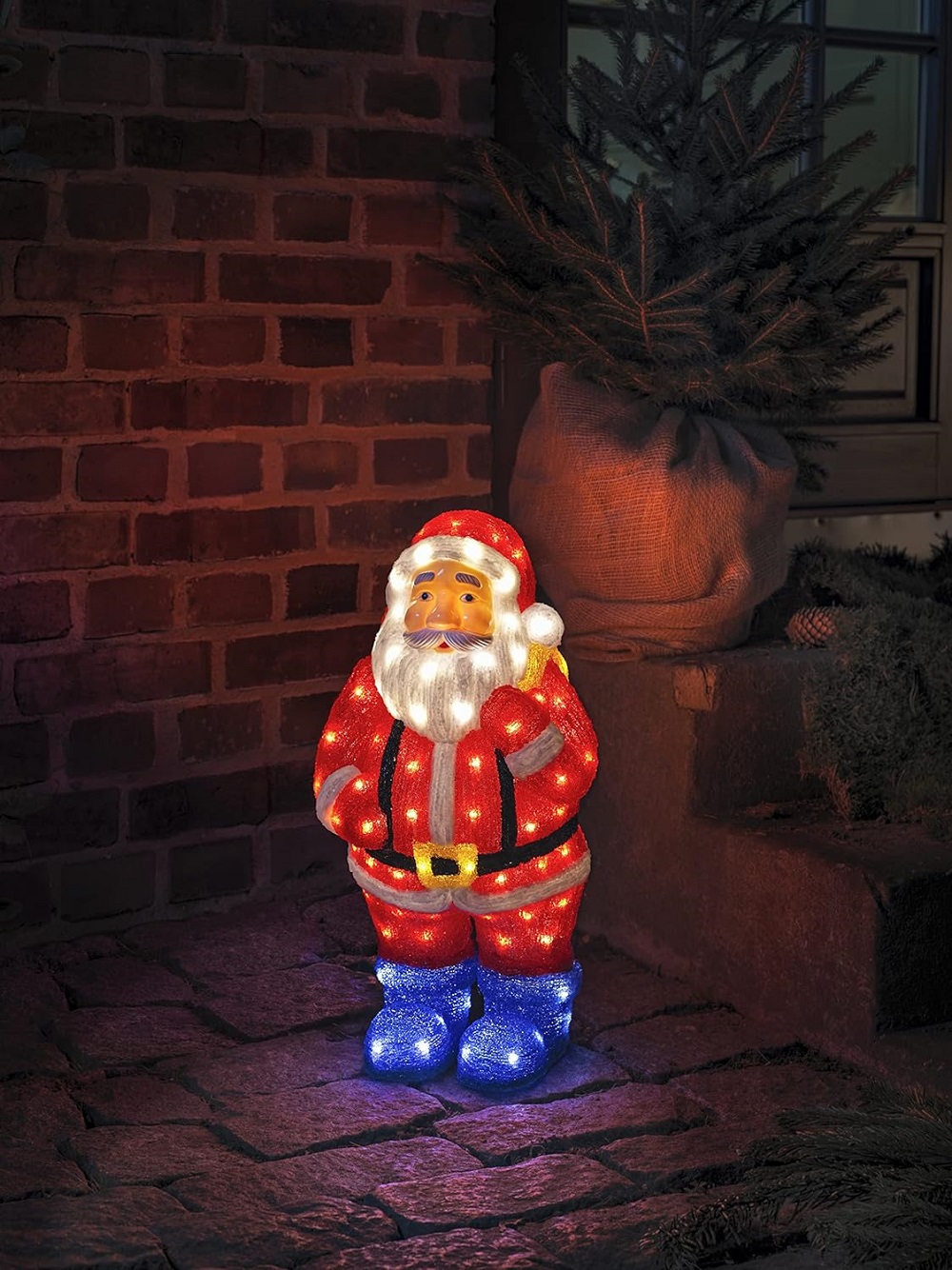 LED Acryl Weihnachtsmann 104er warmweiß 24V 55x28,5cm Konstsmide 6247-103 | Leuchtfiguren