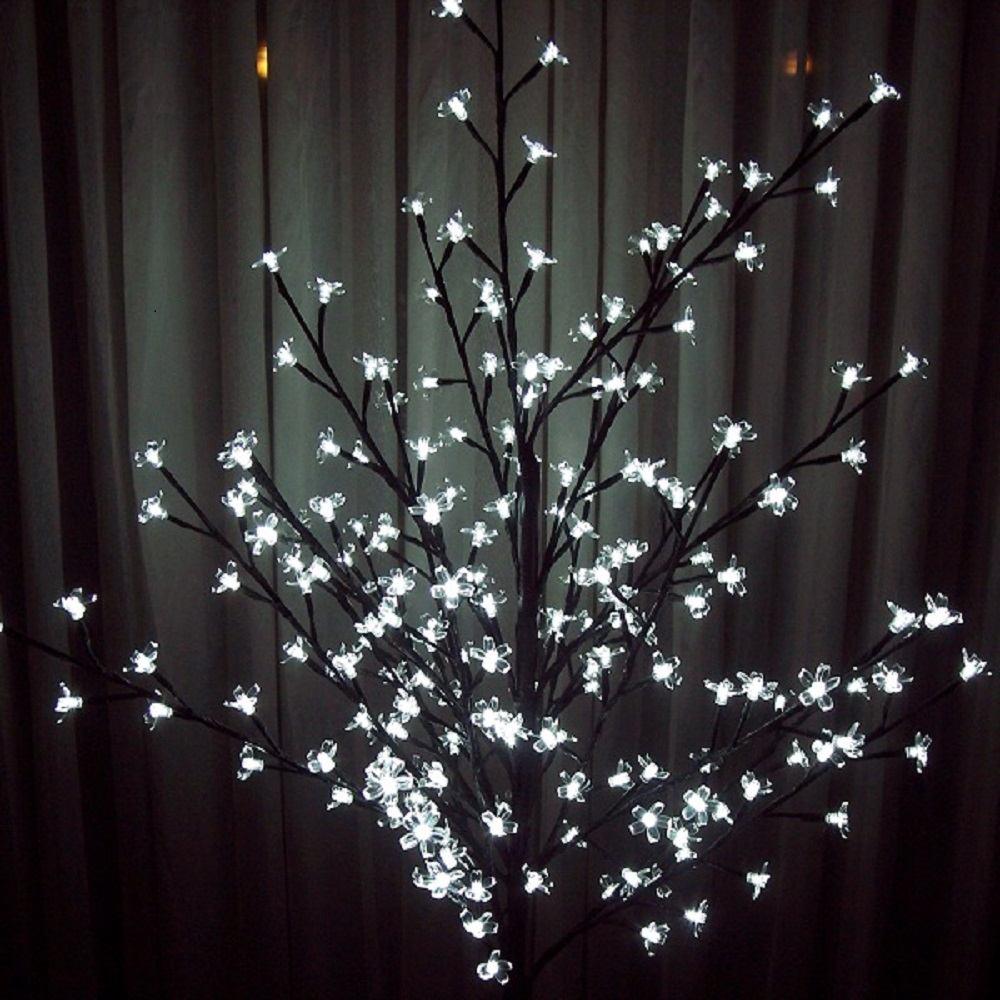 200 LED Baum mit Blüten Lichterzweig warmweiß Blütenbaum 150 cm Timer Xmas
